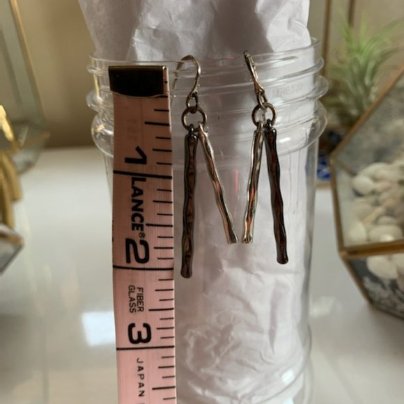 Black and Silver Metal Drop earrings - Picture 4 of 5